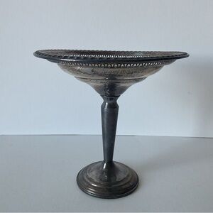 Vintage Sterling Silver Pedestal Candy Dish Compote Weighted Base 1940s